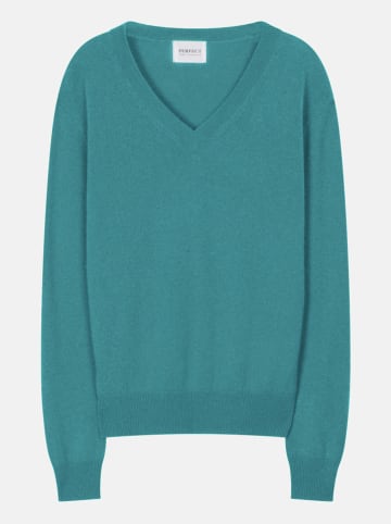 Perfect Cashmere Kasjmieren trui "Kalie" turquoise