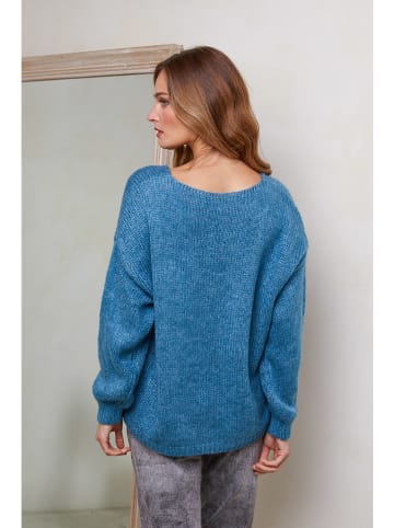 Joséfine Pullover in Blau/ Weiß/ schwarz