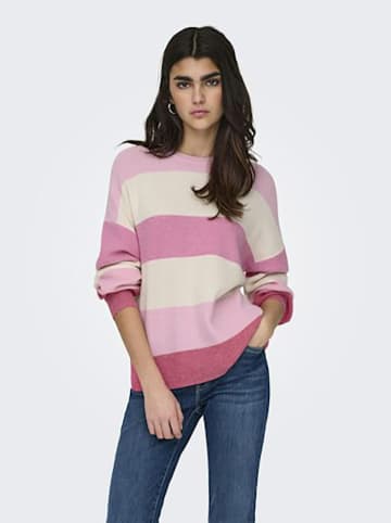 ONLY Pullover in Pink/ Creme