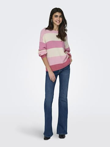 ONLY Pullover in Pink/ Creme