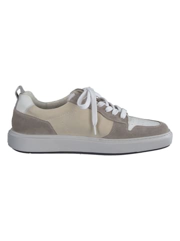 Paul Green Leder-Sneakers in Beige/ Weiß