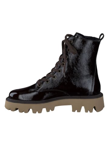 Paul Green Leder-Boots in Schwarz
