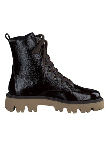 Paul Green Leder-Boots in Schwarz