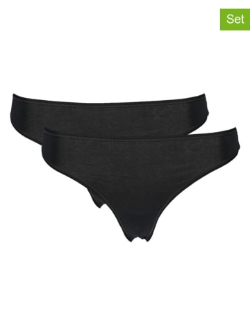 Skiny Stringi (2 pary) w kolorze czarnym