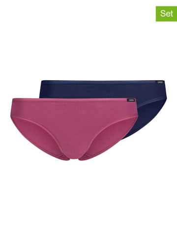 Skiny 2er-Set: Slips in Dunkelblau/ Lila