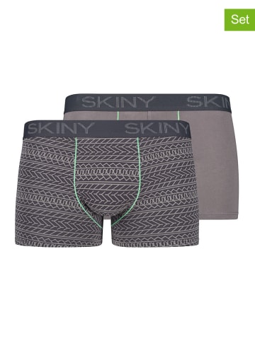 Skiny 2er-Set: Boxershorts in Grau/ Anthrazit