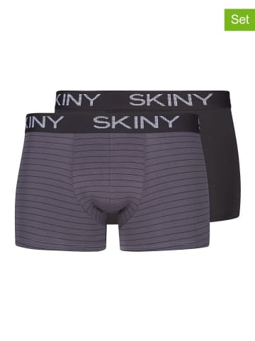 Skiny 2er-Set: Boxershorts in Schwarz/ Anthrazit