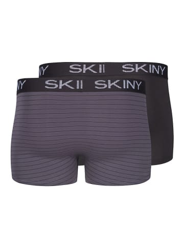 Skiny 2er-Set: Boxershorts in Schwarz/ Anthrazit