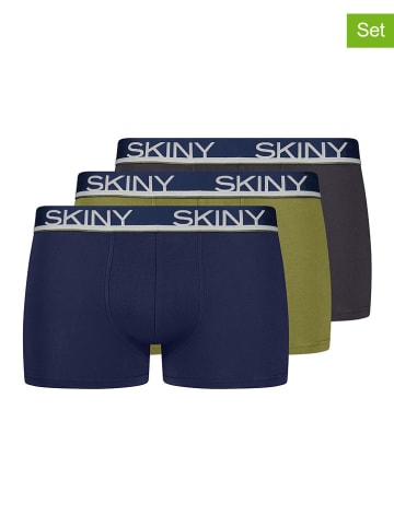 Skiny 3-delige set: boxershorts donkerblauw/grijs/antraciet
