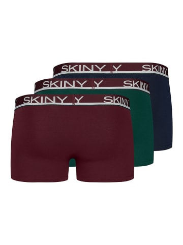 Skiny 3-delige set: boxershorts groen/donkerblauw/bordeaux