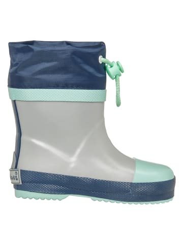 Playshoes Gummistiefel in Grau/ Türkis