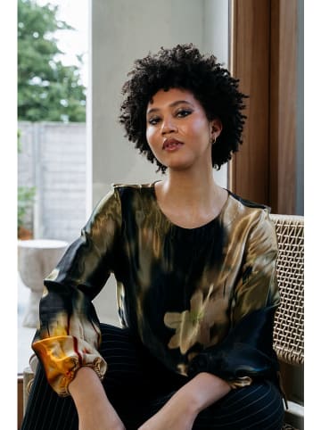 &Co Woman Bluse "Alexandra" in Schwarz/ Beige/ Camel