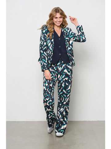 &Co Woman Blazer "Copenhagen" grijs/wit/turquoise