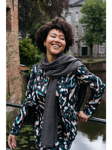 &Co Woman Blazer "Copenhagen" grijs/wit/turquoise