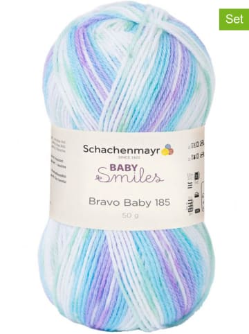 Schachenmayr since 1822 10er-Set: Kunstfasergarne "Baby Smiles" in Weiß/ Blau/ Lila - 10x 50 g