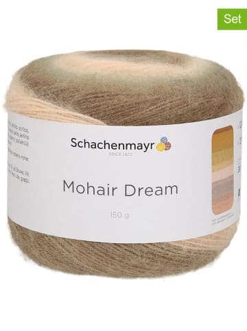 Schachenmayr since 1822 6er-Set: Mixgarne ''Mohair Dream'' in Grün/ Braun/ Beige - 6x 150 g
