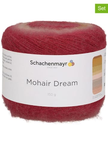 Schachenmayr since 1822 6er-Set: Mixgarne ''Mohair Dream'' in Rot/ Orange/ Beige - 6x 150 g