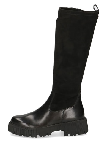 Caprice Leder-Stiefel in Schwarz