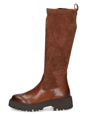Caprice Leder-Stiefel in Hellbraun