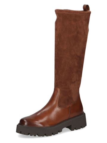 Caprice Leder-Stiefel in Hellbraun
