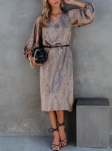 Milan Kiss Kleid in Beige/ Schwarz