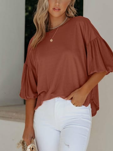 Milan Kiss Bluse in Hellbraun