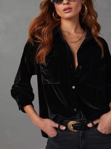 Milan Kiss Fluwelen blouse lichtblauw