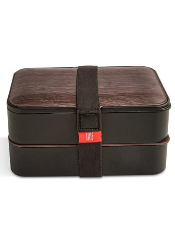 IRIS Isolier-Lunchbox in Braun/ Schwarz - (B)18,5 x (H)9,5 x (T)11 cm