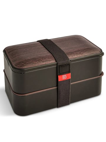 IRIS Isolier-Lunchbox in Braun/ Schwarz - (B)18,5 x (H)9,5 x (T)11 cm