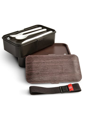 IRIS Isolier-Lunchbox in Braun/ Schwarz - (B)18,5 x (H)9,5 x (T)11 cm