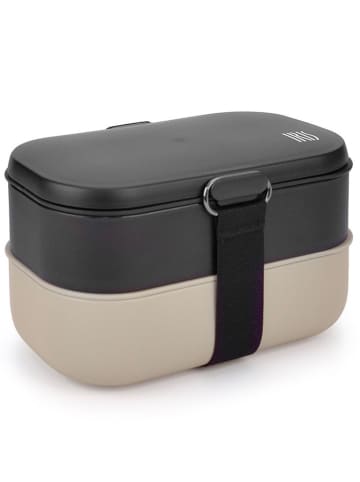 IRIS Isolier-Lunchbox in Beige/ Schwarz - (B)18,6 x (H)11 x (T)11 cm