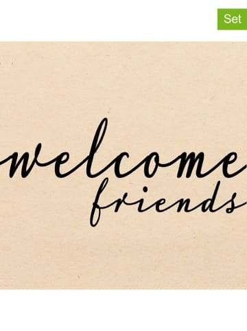 ppd 2er-Set: Servietten "Friends" in Beige/ Schwarz - 2x 20 Stück