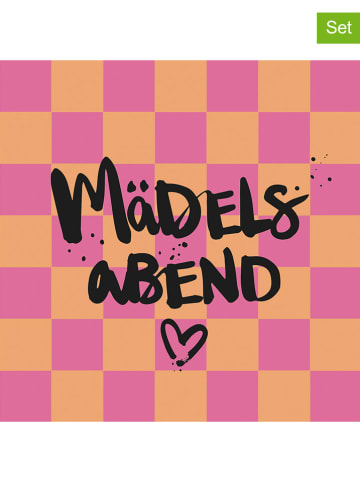 ppd 2-delige set: servetten "Mädelsabend" lichtroze/oranje - 2x 20 stuks