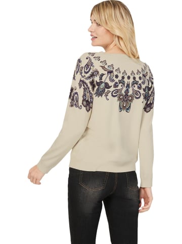 Heine Pullover in Beige/ Dunkelblau/ Braun