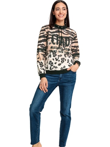 Heine Sweatshirt in Schwarz/ Beige