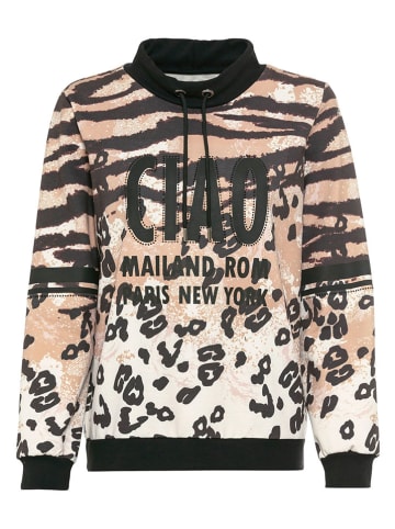 Heine Sweatshirt in Schwarz/ Beige