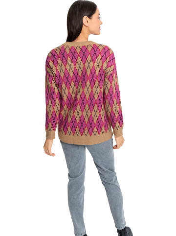 Heine Cardigan in Hellbraun/ Pink/ Schwarz