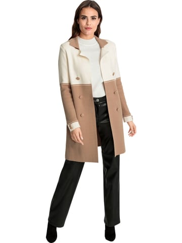 Heine Longcardigan in Hellbraun/ Creme