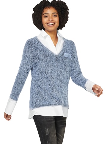 Heine Pullover in Hellblau/ Weiß