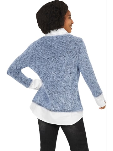 Heine Pullover in Hellblau/ Weiß