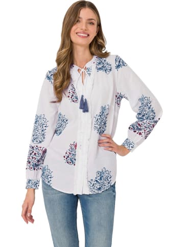 Heine Blouse wit/lichtblauw