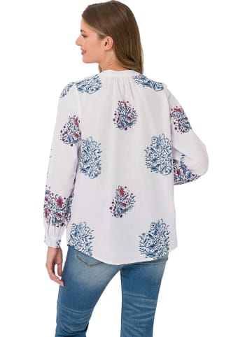 Heine Blouse wit/lichtblauw