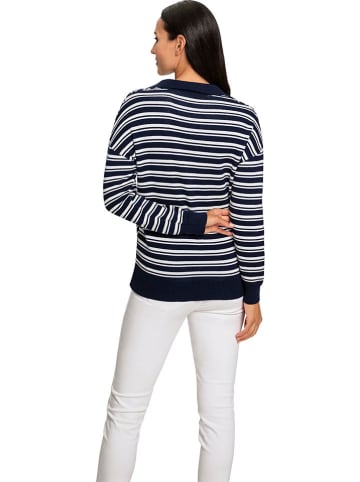 Heine Pullover in Dunkelblau/ Weiß