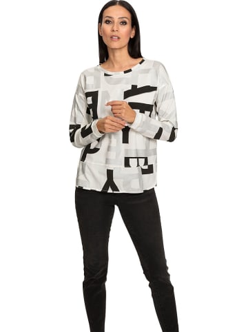 Heine Longsleeve in Weiß/ Schwarz/ Grau