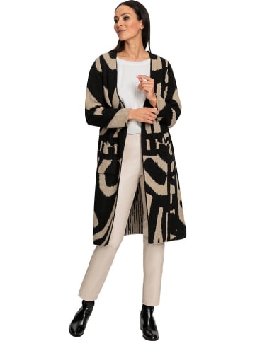 Heine Longcardigan in Schwarz/ Beige