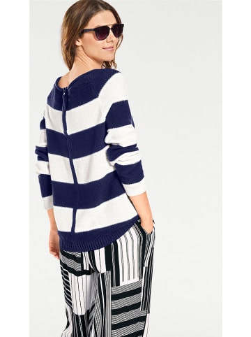 Heine Pullover in Dunkelblau/ Weiß