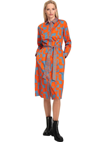 Heine Kleid in Orange/ Hellblau