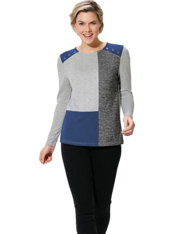 WITT WEIDEN Longsleeve in Grau/ Dunkelblau
