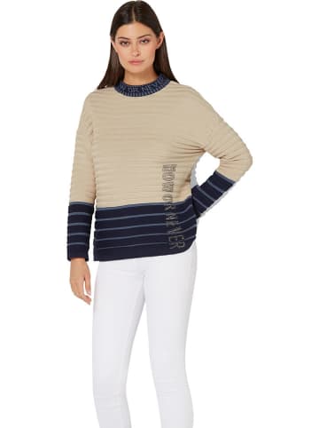 WITT WEIDEN Pullover in Hellbraun/ Dunkelblau