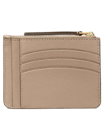 Tory Burch Leren portemonnee beige - (B)11,5 x (H)8,5 cm